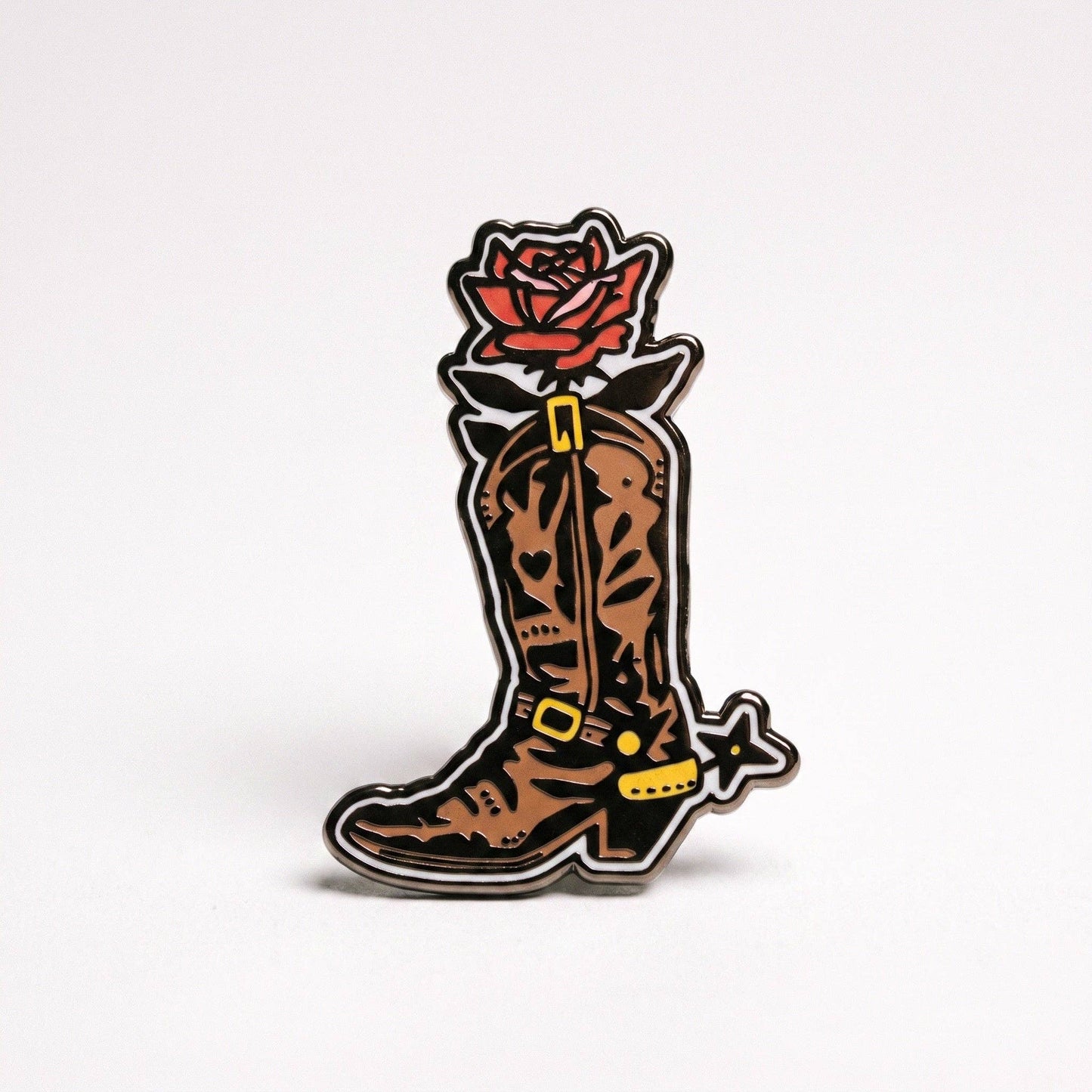 Rose Cowboy Boot Pin