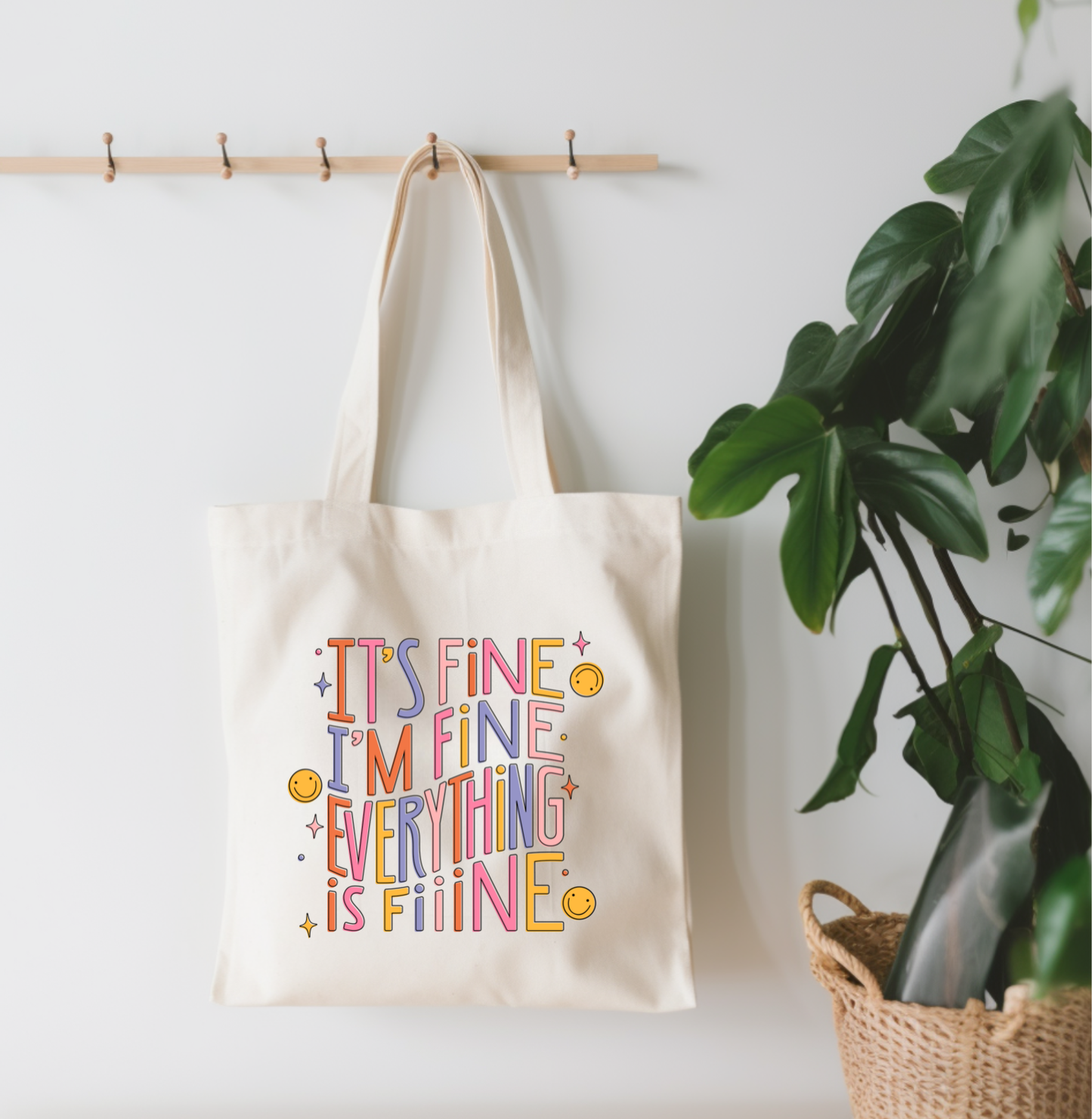 It's Fine, I'm Fine Canvas Tote Bag
