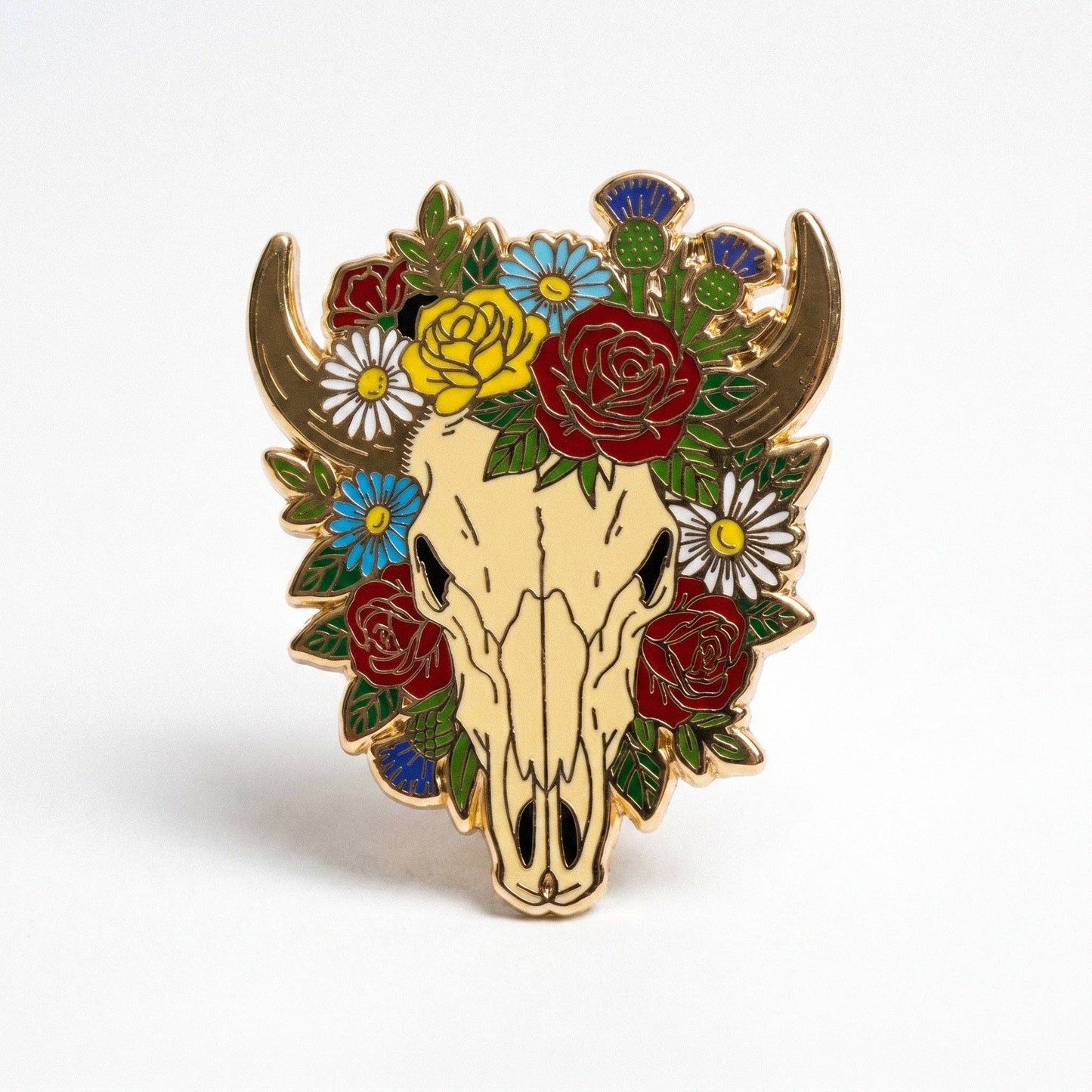 Floral Skull Pin