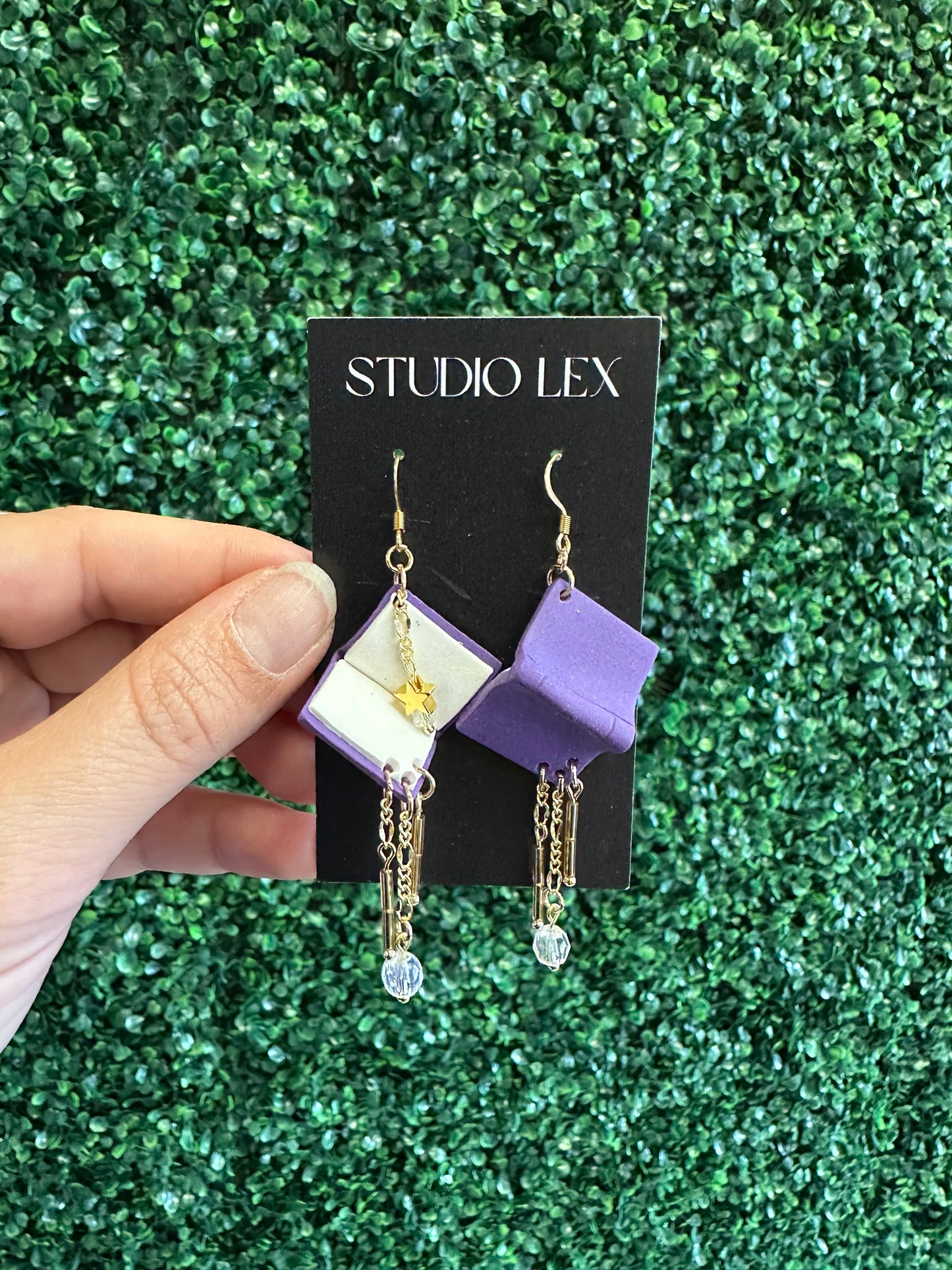 Studio Lex Earrings - Purple Books