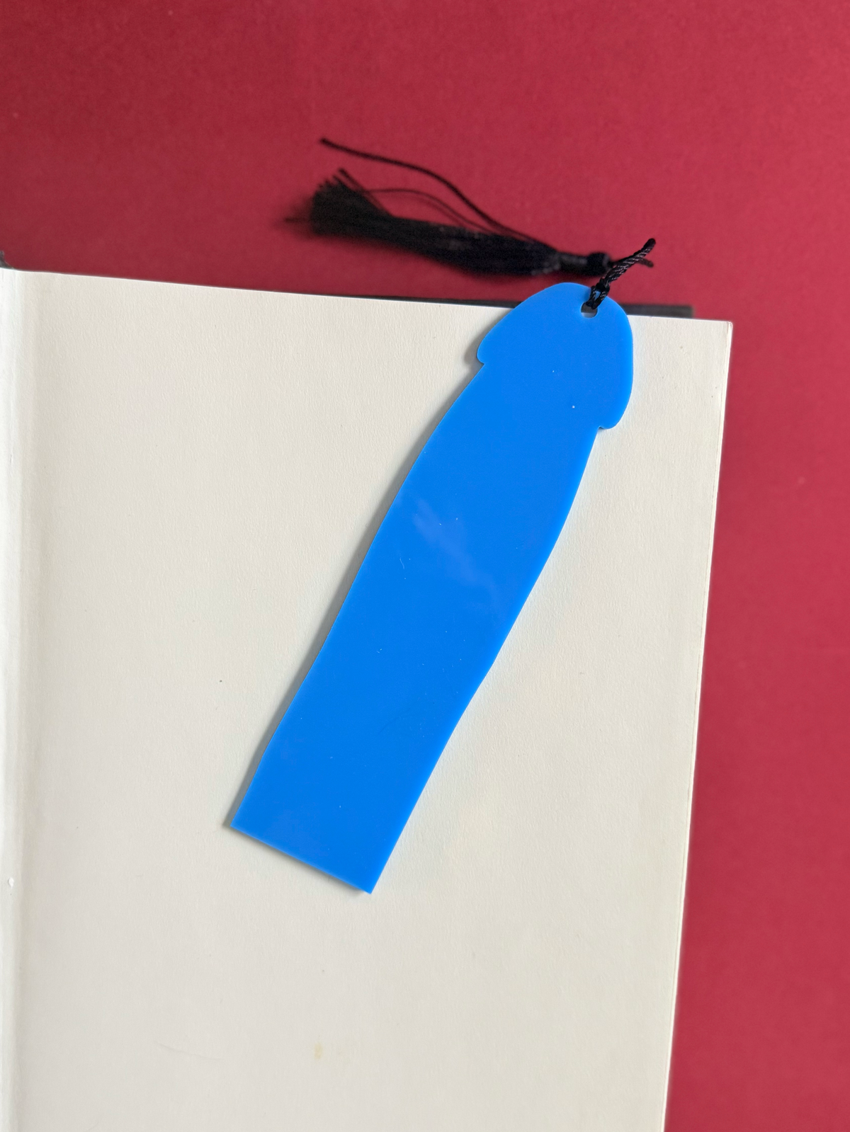 Dark Romance Cockmark Bookmark: Black/Engraved Blue Acylic