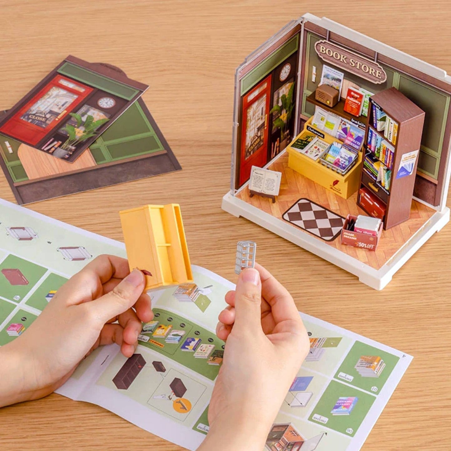 DIY Miniature House Kit: Memory Book Store with Dust Cover