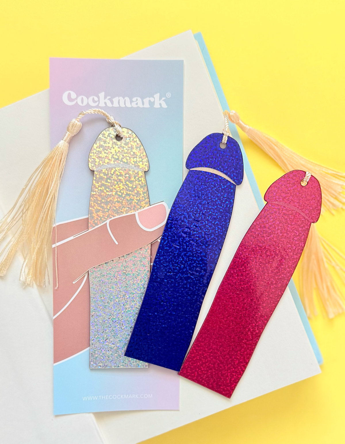 Holo Shimmer Cockmark Bookmark: Pink