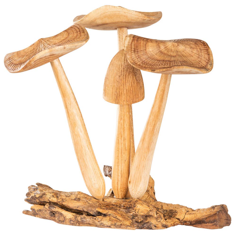WOODEN 4 MUSHROOMS