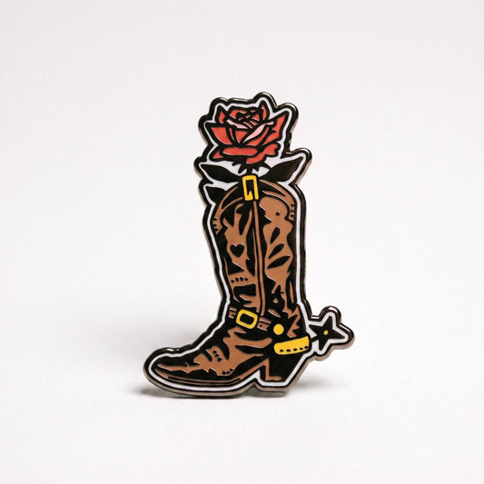 Rose Cowboy Boot Pin