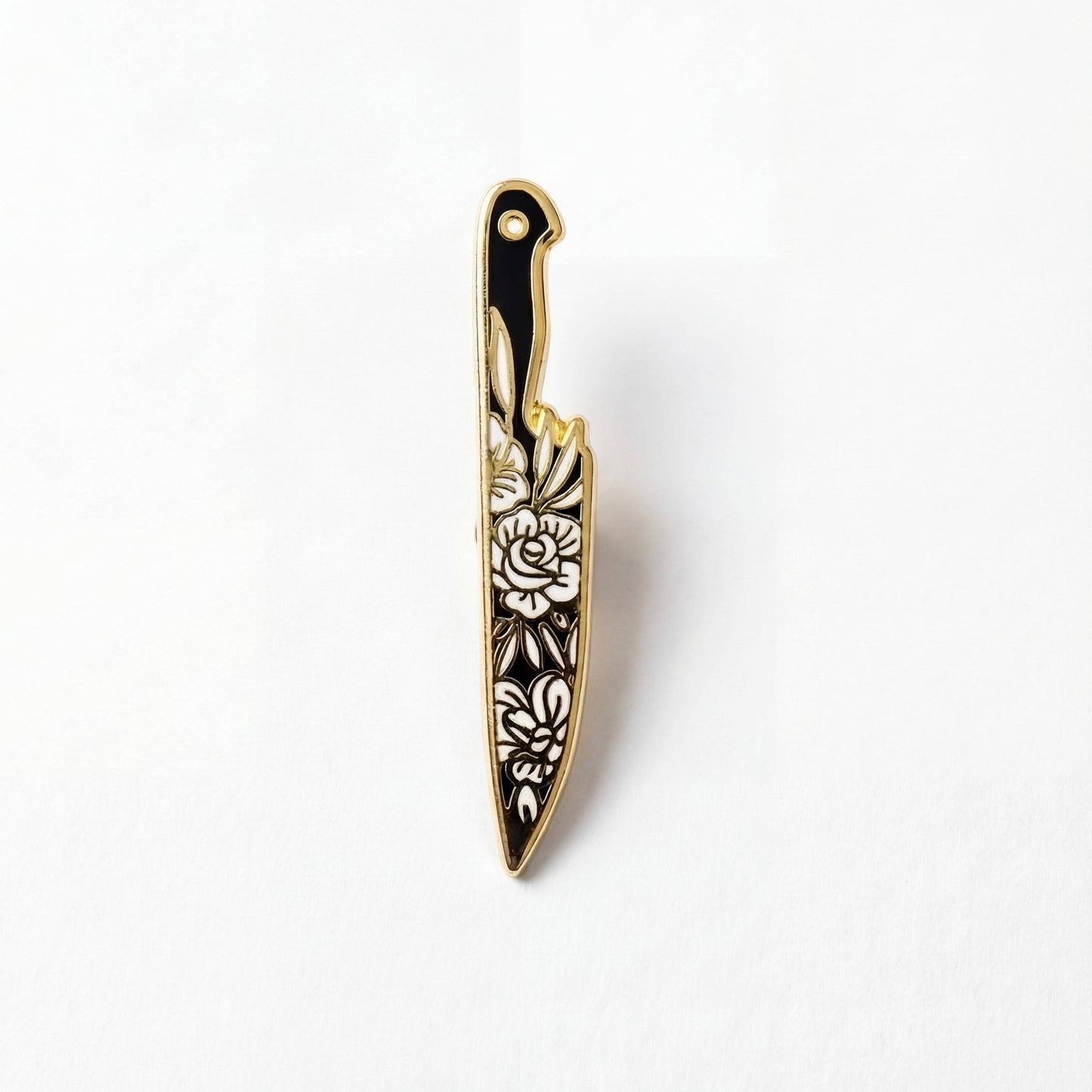 Floral Knife Pin (Black/Gold Variant)