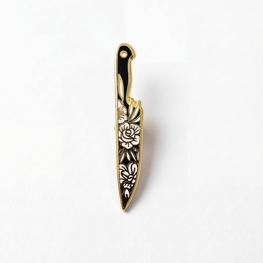 Floral Knife Pin (Black/Gold Variant)