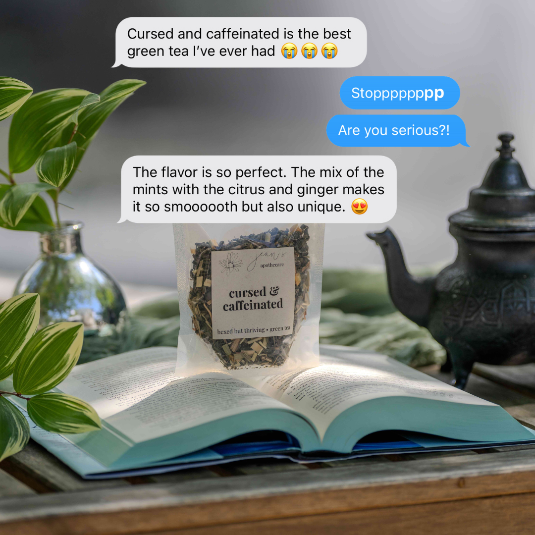 Cursed & Caffeinated | Green Tea for Fantasy & Romance Books
