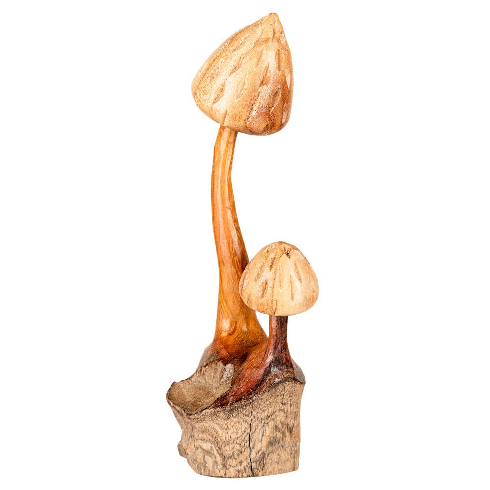 TALL DOUBLE WOODEN MUSHROOM