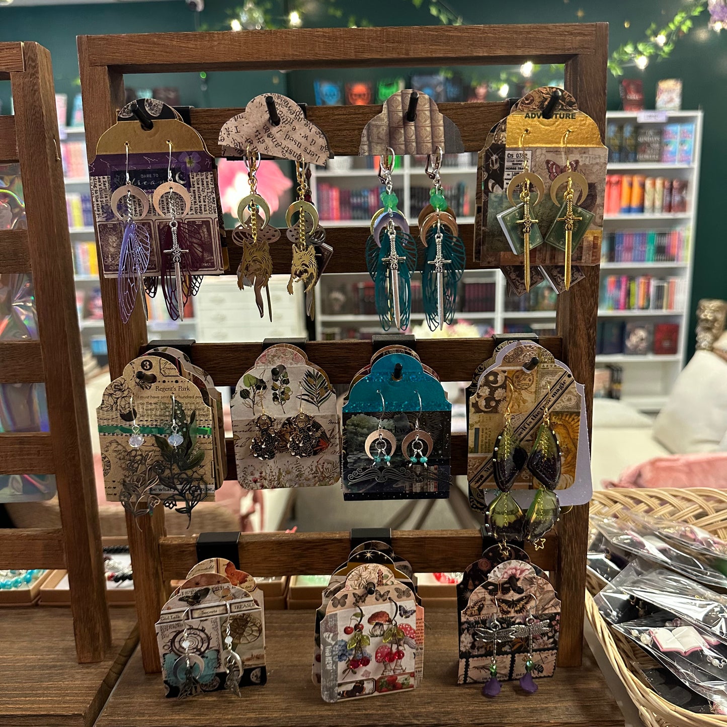 Earrings by local artist The Witches Corner