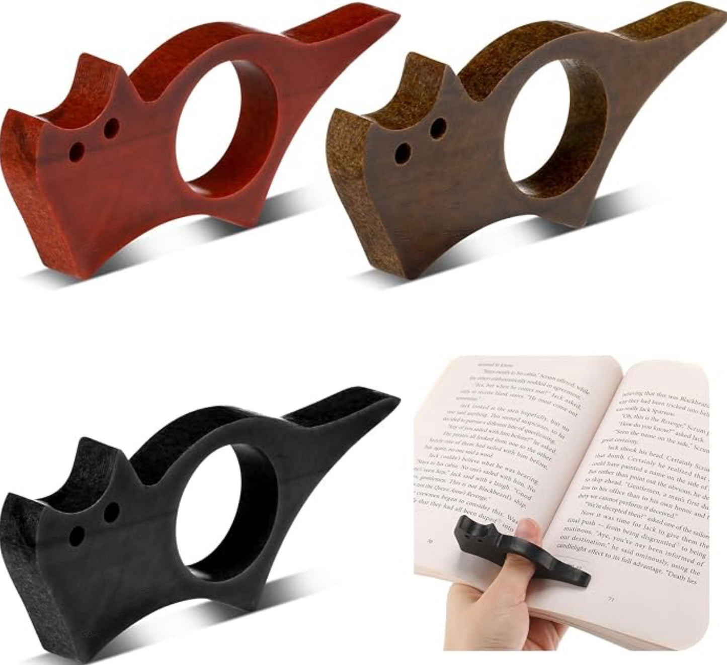 Page Holder - Wood Cat