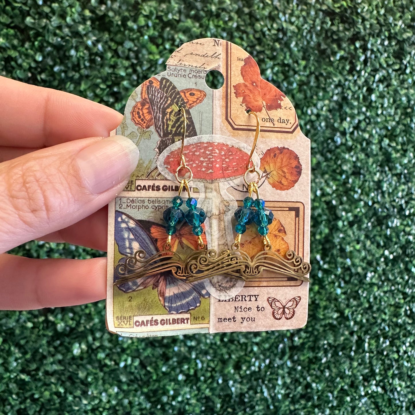 Earrings by local artist The Witches Corner