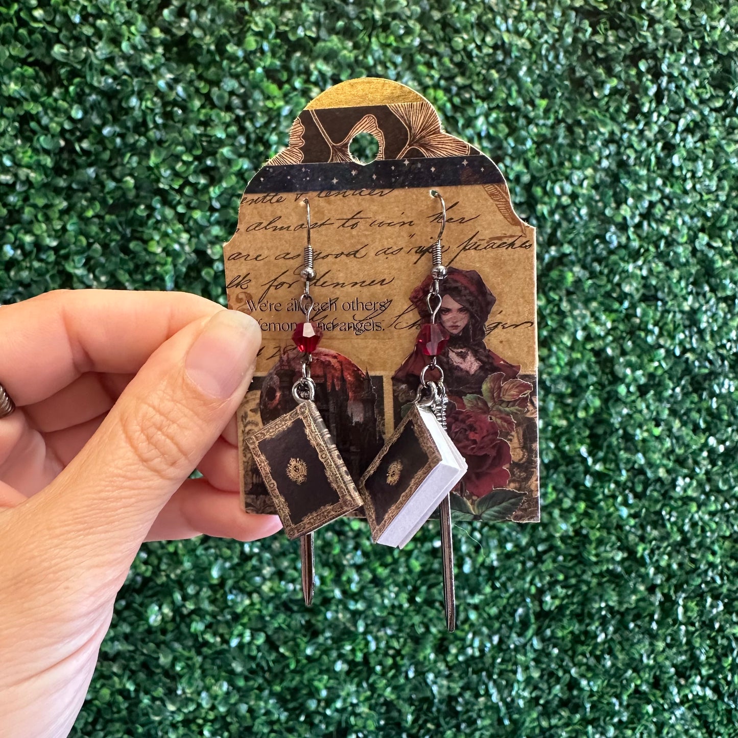Earrings by local artist The Witches Corner