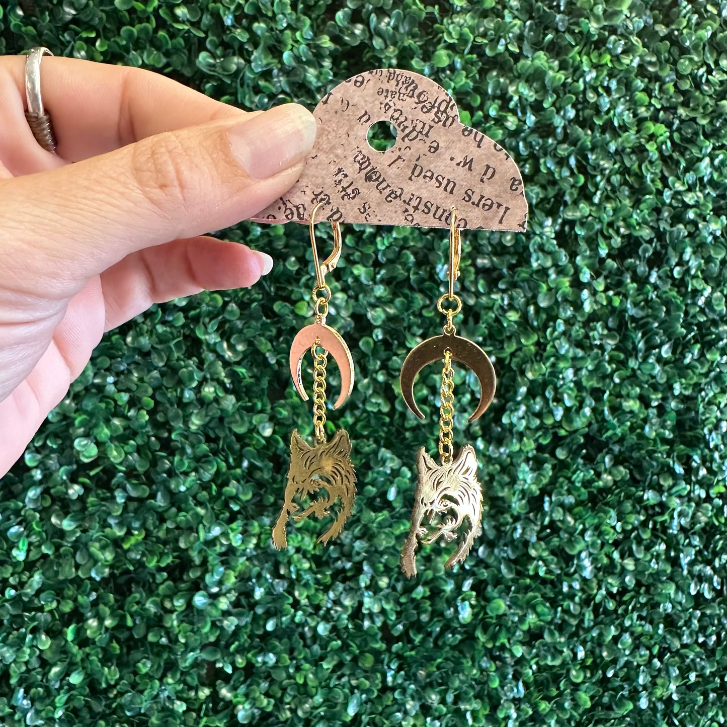 Earrings by local artist The Witches Corner