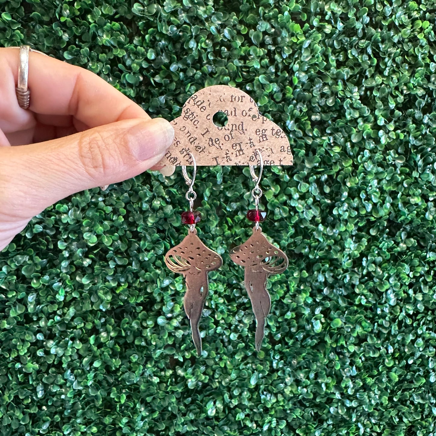Earrings by local artist The Witches Corner