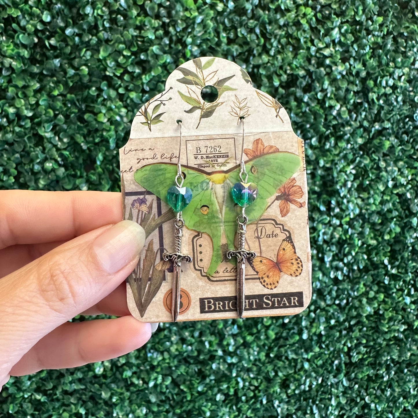 Earrings by local artist The Witches Corner