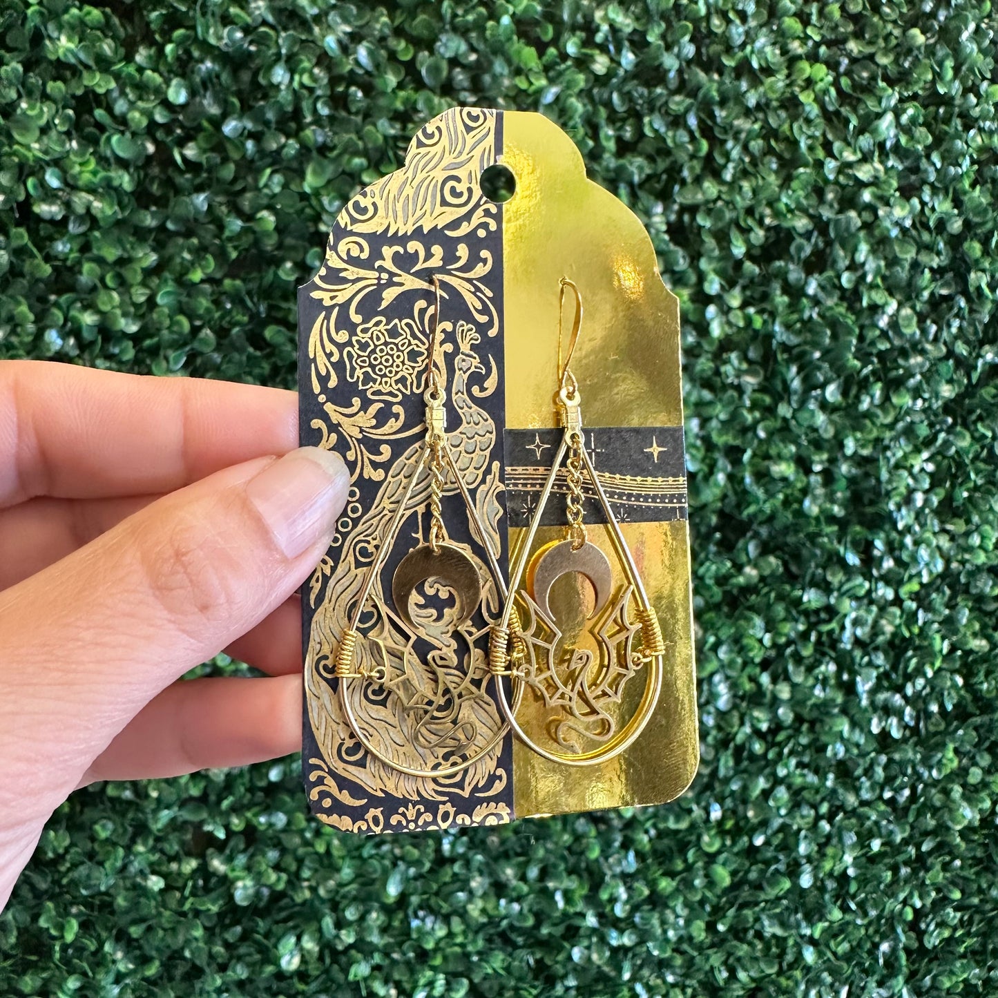 Earrings by local artist The Witches Corner