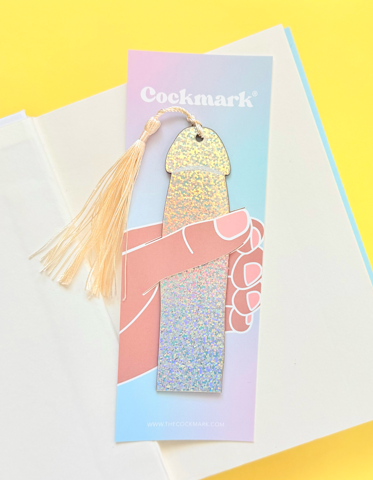 Holo Shimmer Cockmark Bookmark: Pink