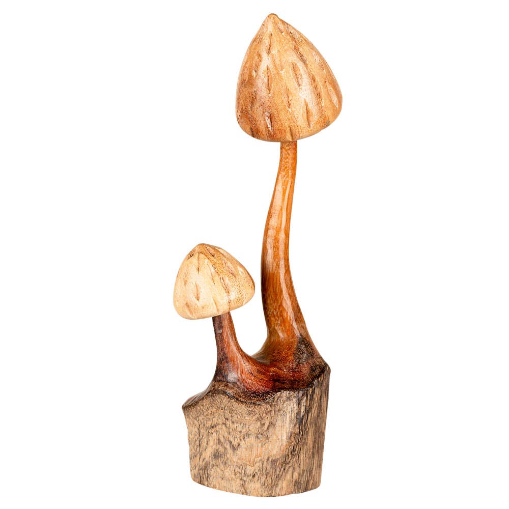 TALL DOUBLE WOODEN MUSHROOM