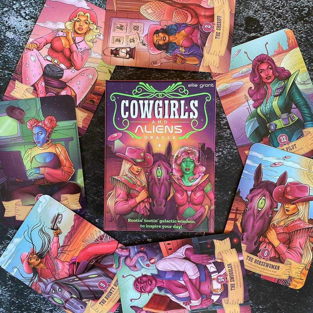 Cowgirls and Aliens Oracle by Ellie  Grant: Flashcards; 120 pages / English