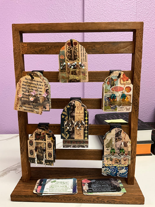 Earrings by local artist The Witches Corner